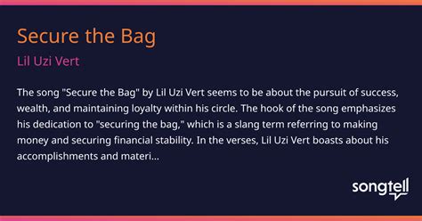 The Meaning Behind The Song: Secure the Bag by Lil Uzi Vert